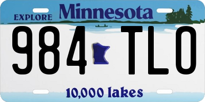 MN license plate 984TLO
