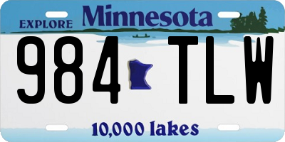 MN license plate 984TLW