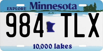 MN license plate 984TLX