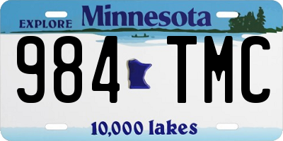 MN license plate 984TMC