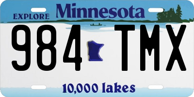 MN license plate 984TMX