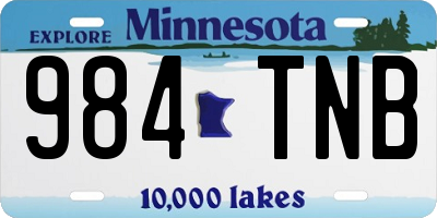 MN license plate 984TNB