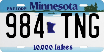 MN license plate 984TNG