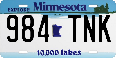 MN license plate 984TNK