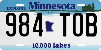 MN license plate 984TOB