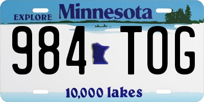 MN license plate 984TOG