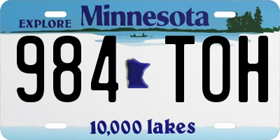 MN license plate 984TOH