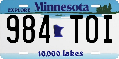 MN license plate 984TOI