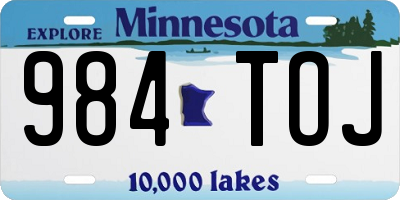 MN license plate 984TOJ