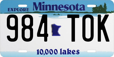 MN license plate 984TOK