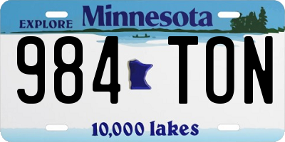 MN license plate 984TON