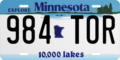 MN license plate 984TOR
