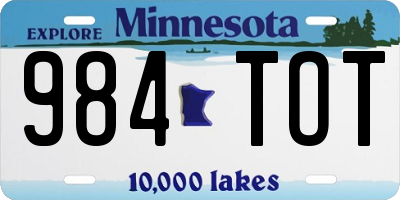 MN license plate 984TOT