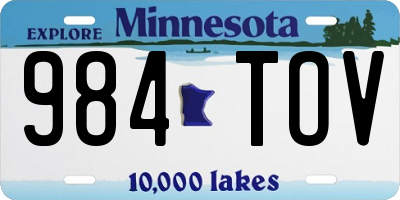 MN license plate 984TOV