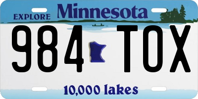 MN license plate 984TOX