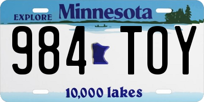 MN license plate 984TOY