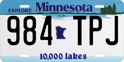 MN license plate 984TPJ
