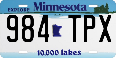 MN license plate 984TPX