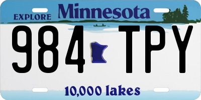 MN license plate 984TPY