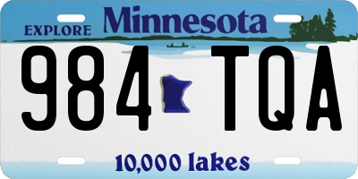 MN license plate 984TQA