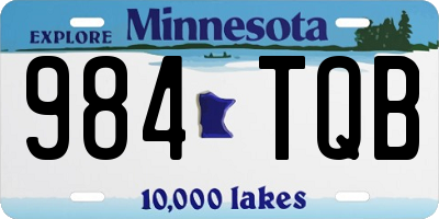 MN license plate 984TQB