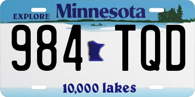 MN license plate 984TQD
