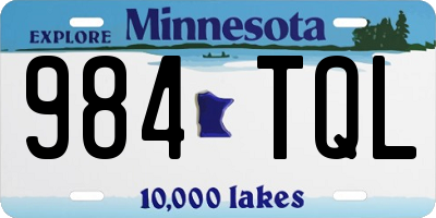 MN license plate 984TQL