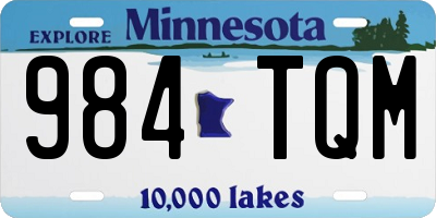 MN license plate 984TQM