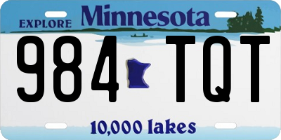 MN license plate 984TQT