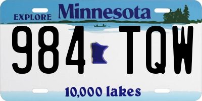 MN license plate 984TQW