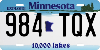 MN license plate 984TQX