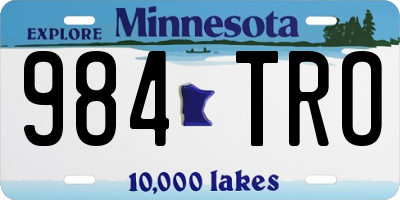 MN license plate 984TRO