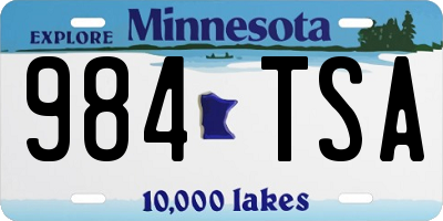 MN license plate 984TSA