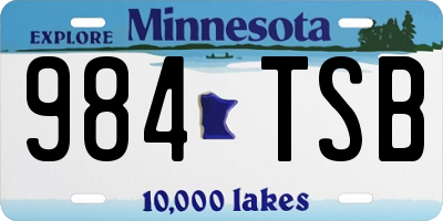 MN license plate 984TSB