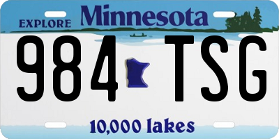 MN license plate 984TSG