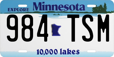 MN license plate 984TSM
