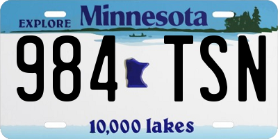 MN license plate 984TSN