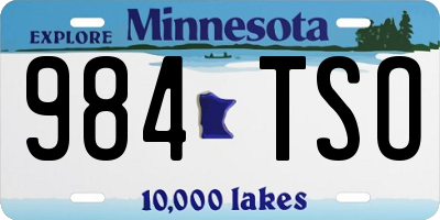 MN license plate 984TSO
