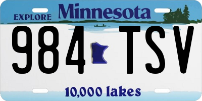 MN license plate 984TSV