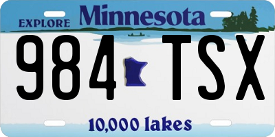 MN license plate 984TSX