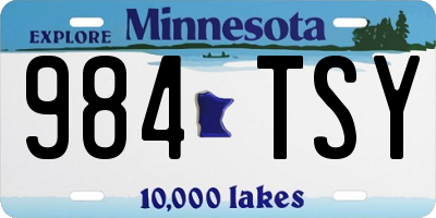 MN license plate 984TSY