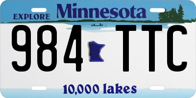 MN license plate 984TTC