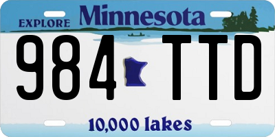MN license plate 984TTD