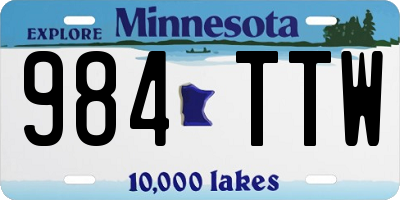 MN license plate 984TTW