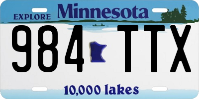 MN license plate 984TTX