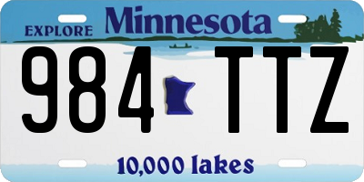 MN license plate 984TTZ