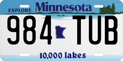 MN license plate 984TUB