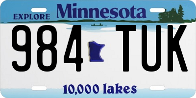 MN license plate 984TUK