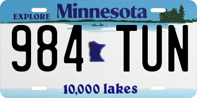 MN license plate 984TUN