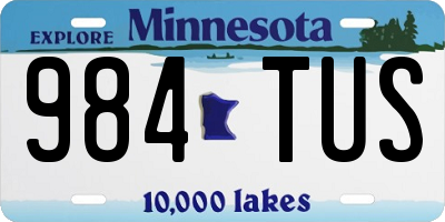 MN license plate 984TUS